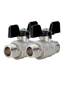 Кран шаровой полнопроходной STOUT - 1/2' (НР/НР, ручка-бабочка черная, 2шт)