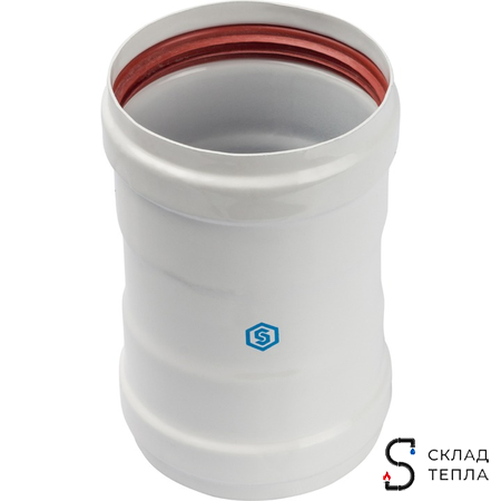 STOUT Элемент дымохода соединительный адаптер внутренний для труб DN80 п/п. Вид 1.