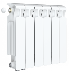 Радиатор биметаллический Rifar Monolit Ventil 350 - 6 секций (подключение нижнее слева)