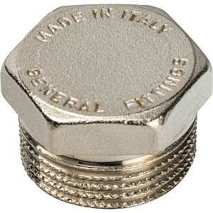 Заглушка латунная с наружной резьбой STOUT - 1/2' (никелированная)