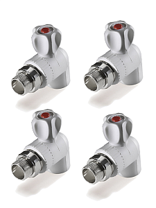 Кран шаровой для радиатора угловой TIM - 20 x 1/2' (комплект- 4 шт.)