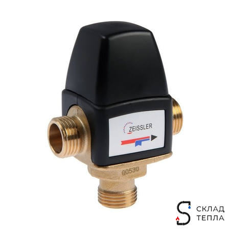 Термостатический смесительный клапан Zeissler - 1/2" НР (35°- 60°C, KVs 1,6 м³). Вид 2.