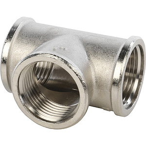 Тройник латунный резьбовой равнопроходный STOUT (ВР) - 2' (никелированный)