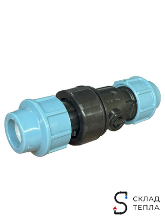 Обратный клапан Unidelta 50 (винтовой, для труб ПНД). Вид 3.