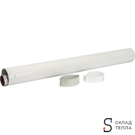 Труба для коаксиального дымохода STOUT D60/100 мм, длина 1000 мм. Вид 1.