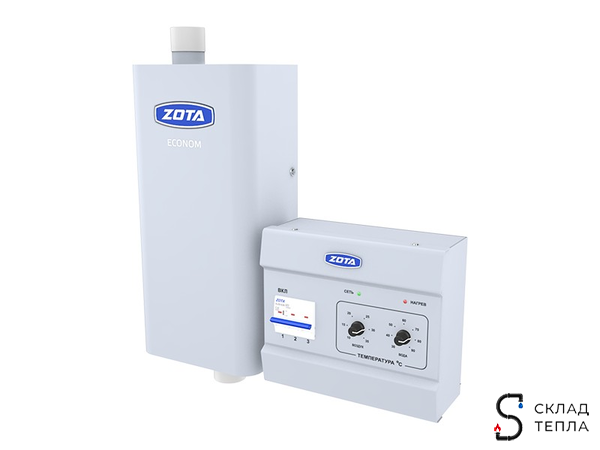 Котел электрический настенный ZOTA Econom - 18 кВт (380В, 3 ступени мощности 6-12-18 кВт, с ПУ). Вид 3.