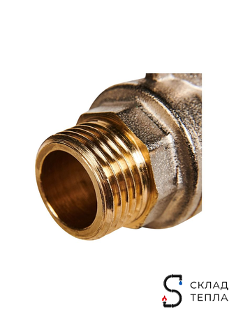Кран шаровой полнопроходной STOUT - 1/2" (НР/НР, PN40, Tmax 150°С, ручка-бабочка черная). Вид 3.