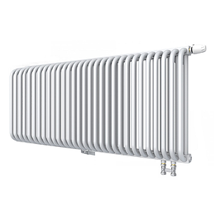 Радиатор 2 трубчатый Rommer Ventil 500 - 30 секций (нижнее подключение, цвет белый RAL9016)