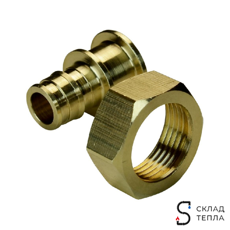 Переход на накидную гайку РОС - 16 x 3/4" с прокладкой (аналог Uponor и Usystems). Вид 1.