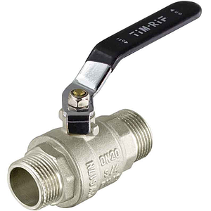 Кран шаровой полнопроходной TIM - 1/2' (НР/НР, PN50, ручка-рычаг черная)