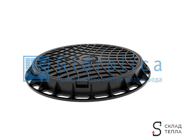 Люк канализационный пластиковий черный Gidrolica 80х750 мм. Вид 2.