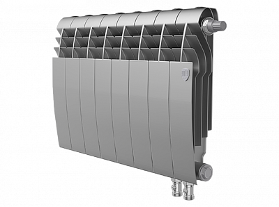 Радиатор биметаллический Royal Thermo BiLiner 350 V Silver Satin (Н) (Серый) - 8 секций