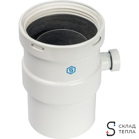 STOUT Элемент дымохода вертикальный D80 п/м с патрубком для отвода конденсата. Вид 2.