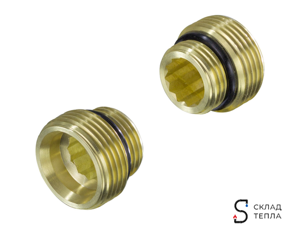 Ниппель адаптер для узла нижнего подключения радиатора 1/2" х 3/4" ЕК TIM (6шт). Вид 2.