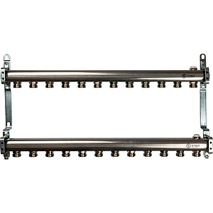 Коллекторная группа STOUT - 1' на 12 контуров 3/4' (нерж.сталь, для радиаторной разводки)