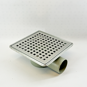 Трап горизонтальный VALFEX 150х150 с выпуском 50мм (решетка и окантовка из нерж. стали)