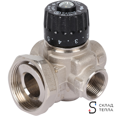 Насосно-смесительный узел STOUT - 1" (с термостатическим клапаном 30-60°C и насосом UPSO 25-65). Вид 2.