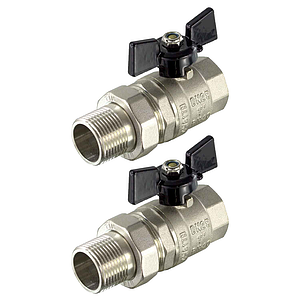 Кран шаровой полнопроходной TIM - 1/2' (ВР/НГ, PN50, ручка-бабочка черная, 2шт)