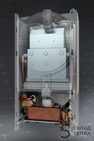 Котел газовый настенный BAXI ECO-4s 10F (10 кВт, двухконтурный, камера сгорания закрытая). Вид 3.