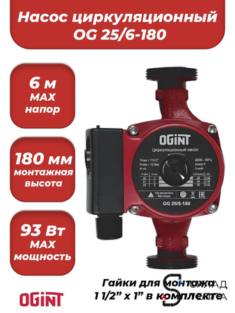 Насос циркуляционный OGINT 25-60 180. Вид 1.