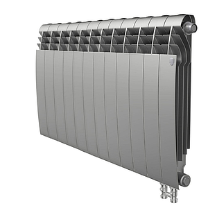 Радиатор биметаллический Royal Thermo BiLiner 500 V Silver Satin (Н) (Серый) - 12 секций