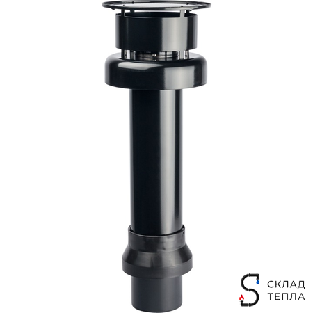 STOUT Элемент дымохода DN80/100 к-т адаптер вертикальный утепленный, 584 мм, финальный участок. Вид 1.