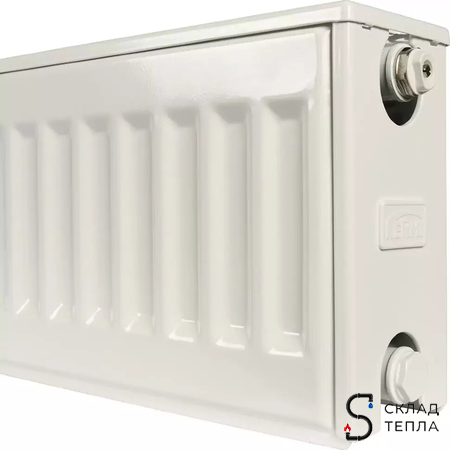 Радиатор стальной KERMI FTV 22 - высота 200 мм, длина 900 мм с нижним подключением. Вид 6.