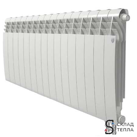 Радиатор биметаллический Royal Thermo BiLiner 500 V Bianco Traffico (Н) (Белый) - 16 секций. Вид 1.
