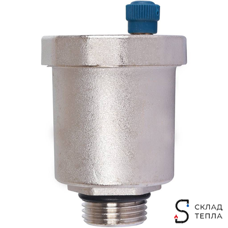 Воздухоотводчик автоматический STOUT - 1/2" (НР, воздухоотвод сверху, цвет никелированный). Вид 3.