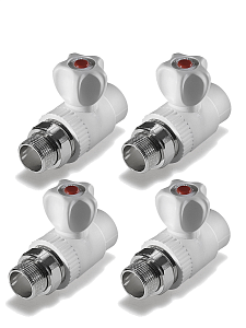 Кран шаровой для радиатора прямой TIM - 25 x 3/4' (комплект- 4 шт.)