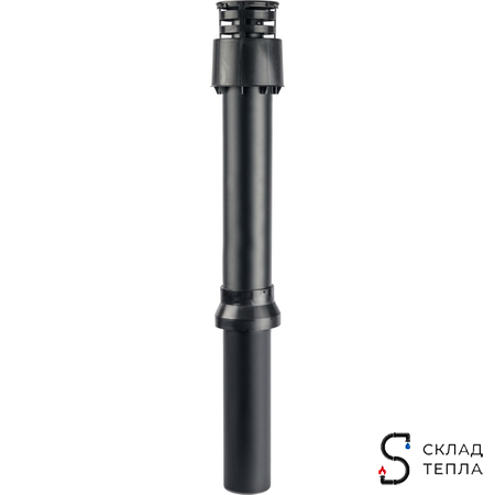Финальный участок вертикальный для коаксиального дымохода STOUT D60/100 мм (для  конденсац. котла). Вид 1.