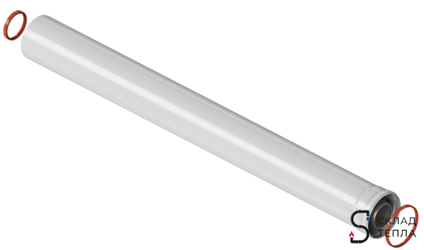 Труба для коаксиального дымохода Rommer 60/100 L 1000. Вид 1.