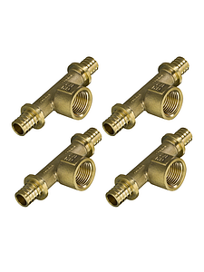 Тройник комбинированный с внутренней резьбой TIM - 16 x 1/2' (комплект - 4шт