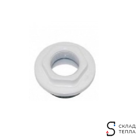 Переходник для радиатора GLOBAL - 1" x 1/2" (с прокладкой, левосторонний). Вид 1.