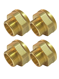 Переходник латунный с внутренней резьбой на наружную TIM - 1' x 1/2' (4шт.)