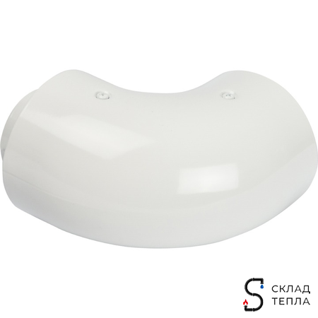 Отвод 90° для коаксиального дымохода STOUT D60/100 мм (с уплотнением и хомутом). Вид 3.