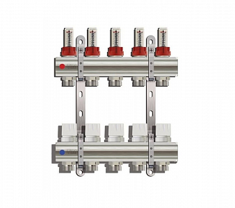 Коллекторные группы с расходомером (УПРОЩЕННЫЙ), 5 выходов