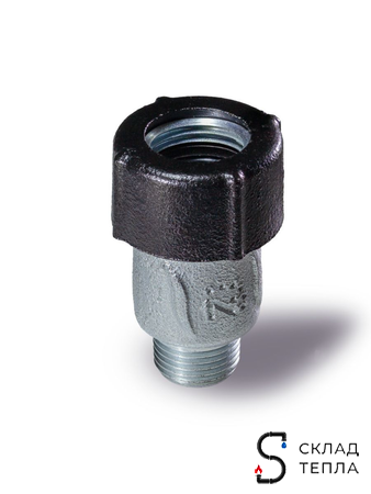 Муфта обжимная из ковкого чугуна с наружной резьбой Ду 40 (1 1/2"). Вид 3.