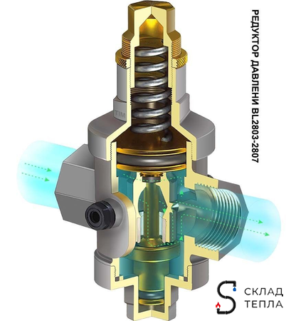 Редуктор давления мембранный под манометр 1 1/2" TIM BL2806B . Вид 3.