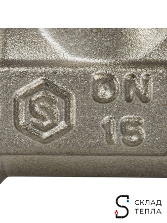 Клапан термостатический прямой STOUT - 1/2" (PN10, Tmax - 120°С). Вид 8.