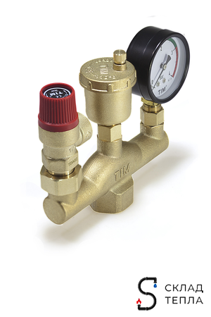 Группа безопасности котла TIM КЛАССИК - 1" (до 50кВт, 1.5 бар). Вид 2.