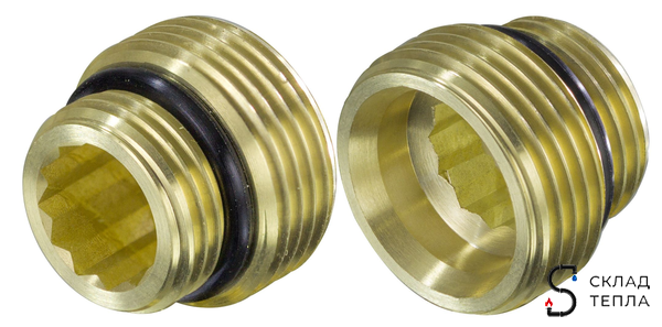 Ниппель адаптер для узла нижнего подключения радиатора 1/2" х 3/4" ЕК TIM (6шт). Вид 3.