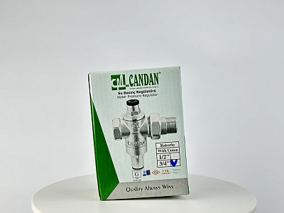 Редуктор давления поршневой с американкой под манометр 3/4' Candan CM-3554