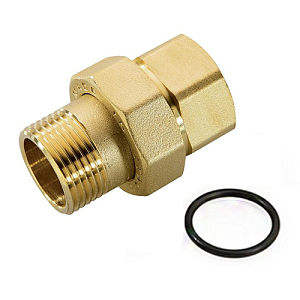 Соединение быстроразъемое (американка) латунное STOUT - 3/4' (ВР/НР, уплотнение o-ring кольцо, 2шт)