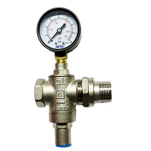 Редуктор давления поршневой с американкой и манометром 1/2' Candan CM-3552-M