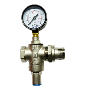 Редуктор давления поршневой с американкой и манометром 1/2' Candan CM-3552-M