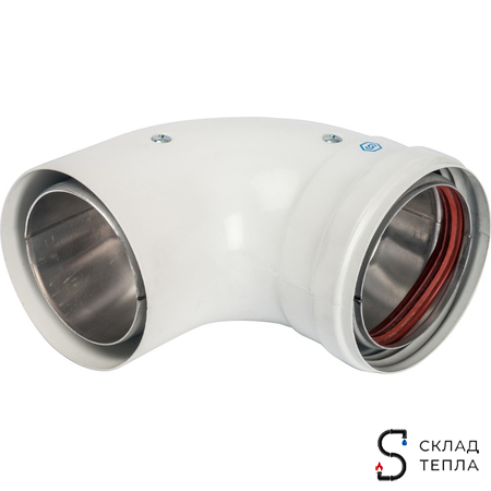 STOUT элемент дымохода DN 80 отвод 90° утепленный п/м. Вид 1.