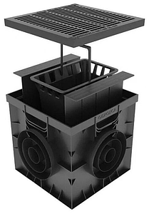 Дождеприемник пластиковый с сифоном и корзиной Gidrolica 300х300 мм (без решетки)