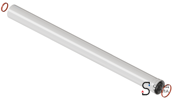 Труба для коаксиального дымохода Rommer 60/100 L 1500. Вид 1.