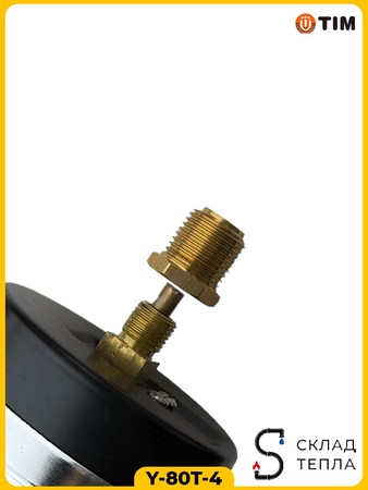 Термо-Манометр TIM Y-80T аксиальный (D-80 мм, 0-4 бар). Вид 5.